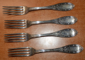 SET OF FOUR 19TH CENTURY COIN SILVER DINNER FORKS BY G.D. CLARK OF BALTIMORE