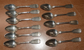 SET OF ELEVEN COIN SILVER TEASPOONS BY W.M. SAVAGE OF KENTUCKY