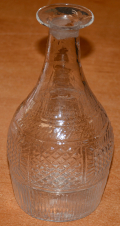 CIRCA 1820-1840 BLOWN 3 MOLD PINT DECANTER WITH TYPE VIIA BASE