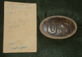 US PATTERN 1939 U.S. CARTRIDGE BOX PLATE DUG BY SID KERKSIS AT BRANDY STATION