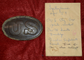 US PATTERN 1839 U.S. CARTRIDGE BOX PLATE DUG BY SID KERKSIS AT BRANDY STATION