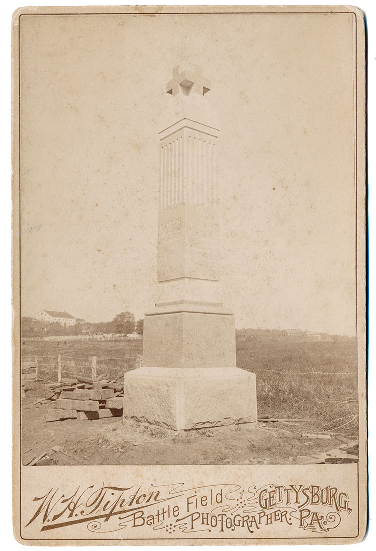 TIPTON CABINET CARD PHOTO – 6th MAINE MONUMENT, HOWE AVENUE