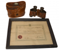 WORLD WAR ONE BINOCULARS WITH CASE & FRAMED CITATION – IDENTIFIED TO 27th DIVISION OFFICER