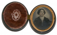 OVAL CASED TINTYPE PORTRAIT OF A YOUNG LADY