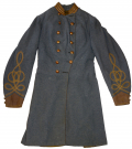 IDENTIFIED CONFEDERATE CAPTAIN’S FROCK COAT OF CAPT. ANDREW J. EHEART, 13th VIRGINIA INFANTRY, TWICE WOUNDED, KILLED AT SPOTTSYLVANIA