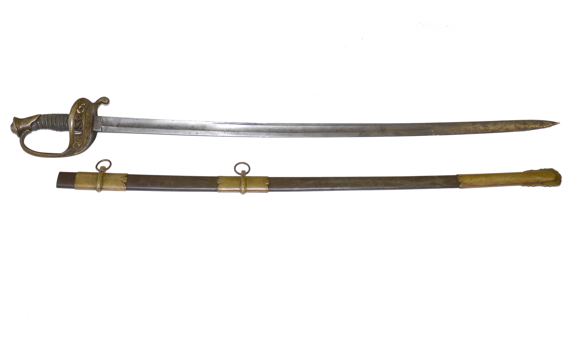 IMPORT MODEL 1850 STAFF AND FIELD OFFICER’S SWORD ID'D TO 69TH NEW YORK ...