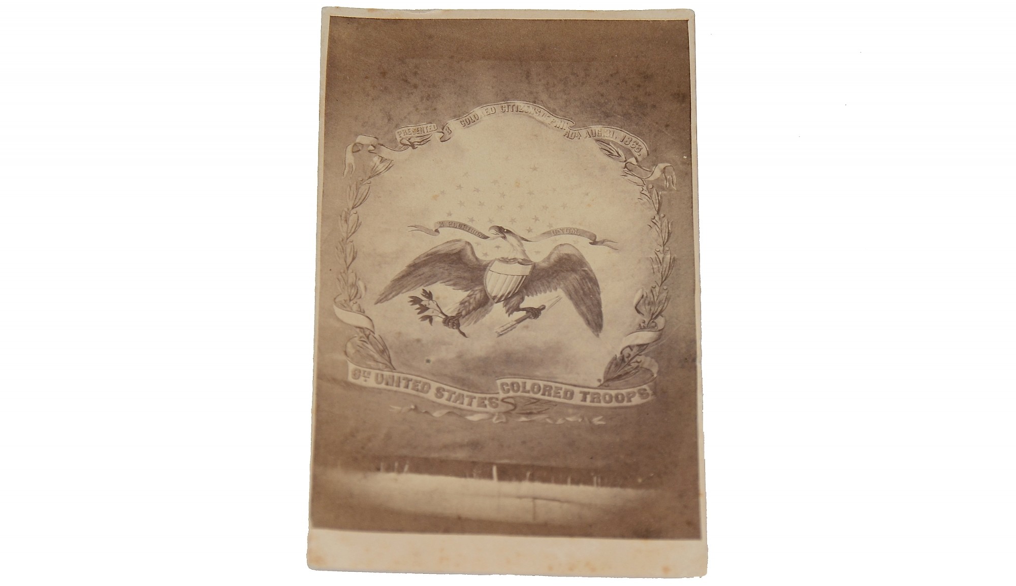 6TH UNITED STATES COLORED TROOPS – PAIR OF CDV IMAGES OF 6TH USCT FLAGS ...