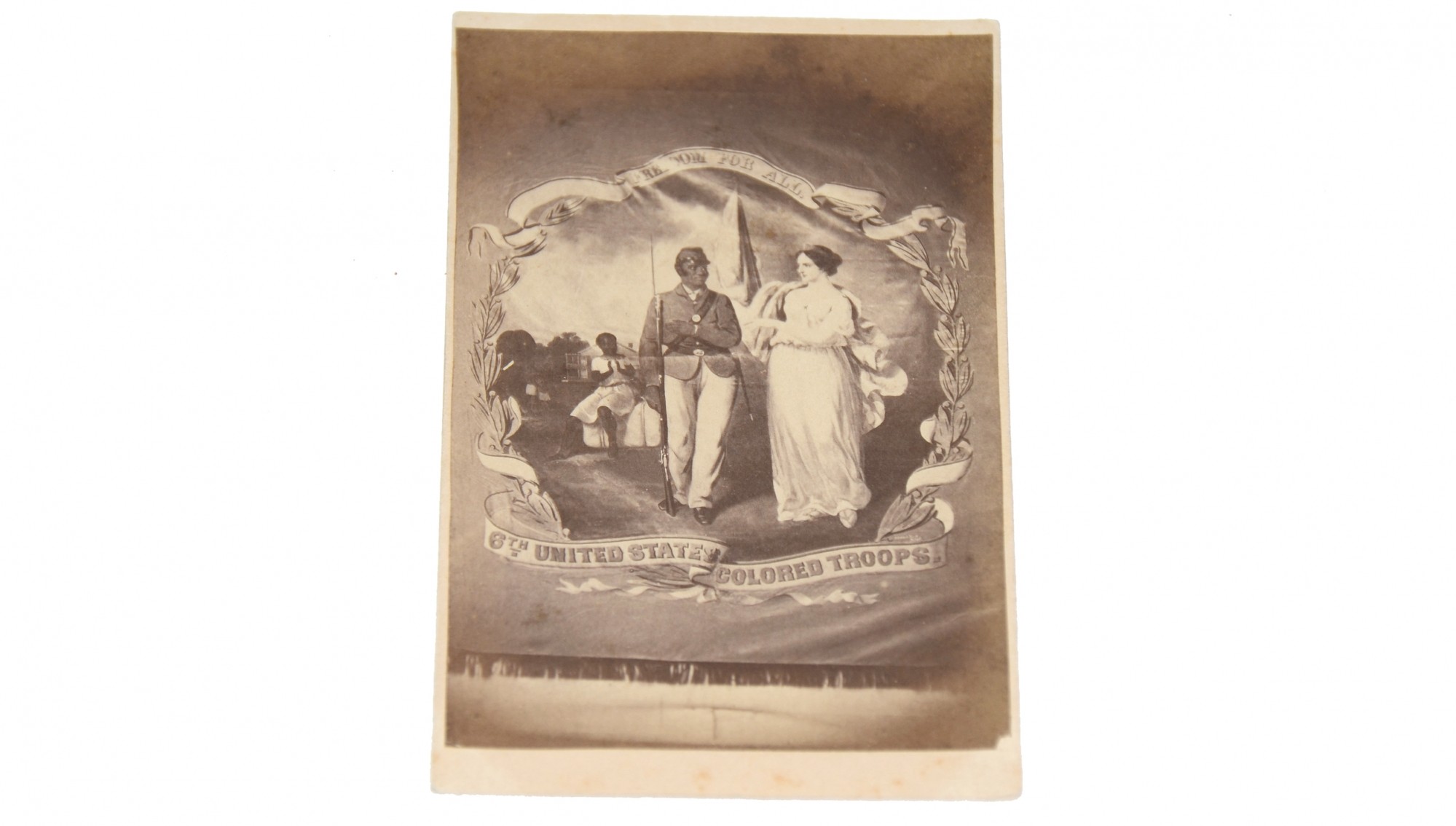 6TH UNITED STATES COLORED TROOPS – PAIR OF CDV IMAGES OF 6TH USCT FLAGS ...