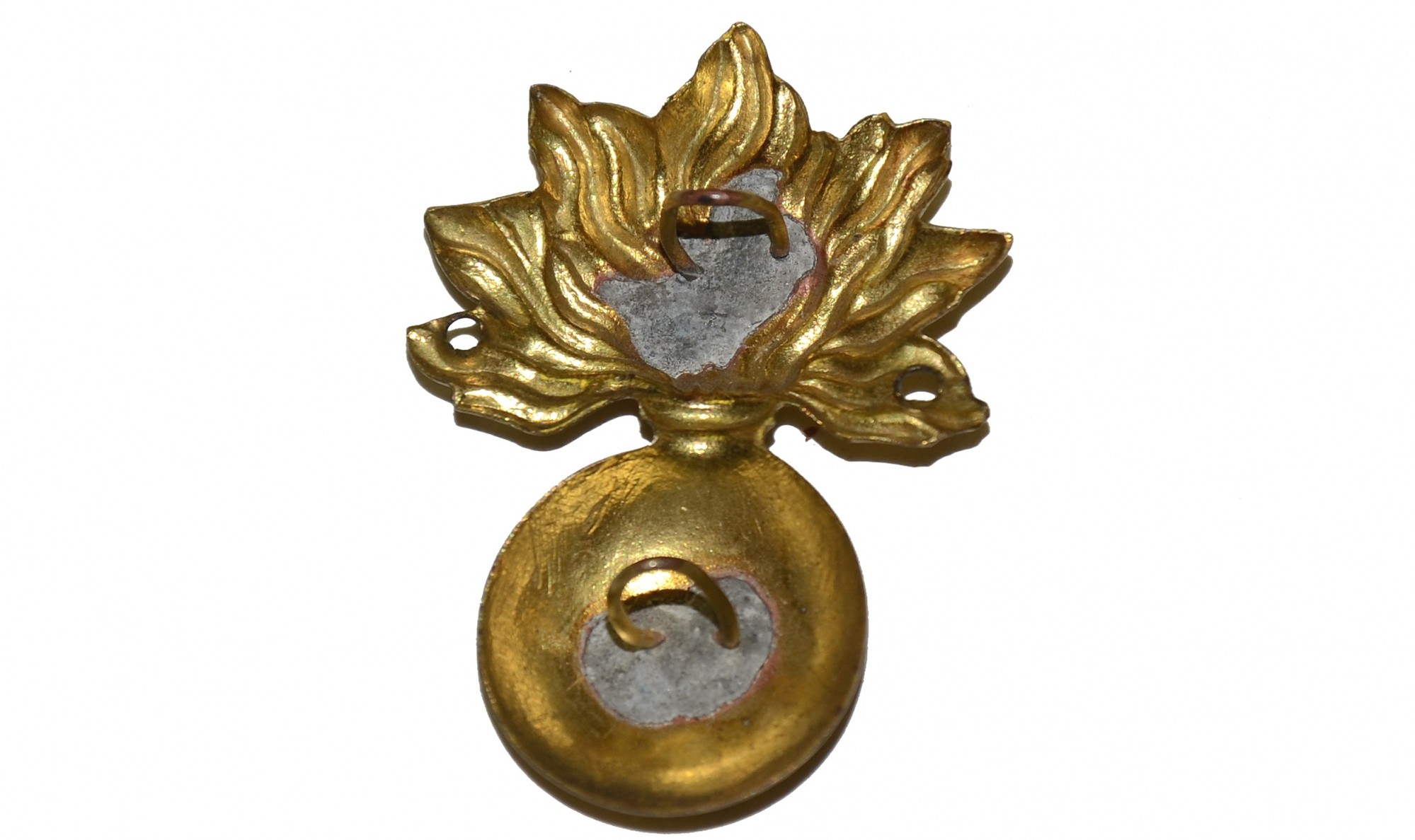 EXCELLENT, ORIGINAL ORDNANCE ‘FLAMING BOMB’ STAMPED BRASS INSIGNIA ...